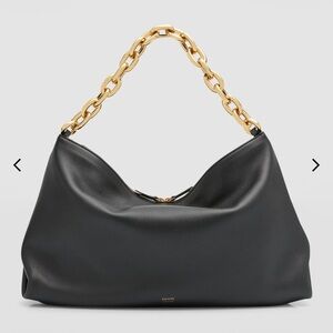 Khaite Clara Black Leather Bag With Chain